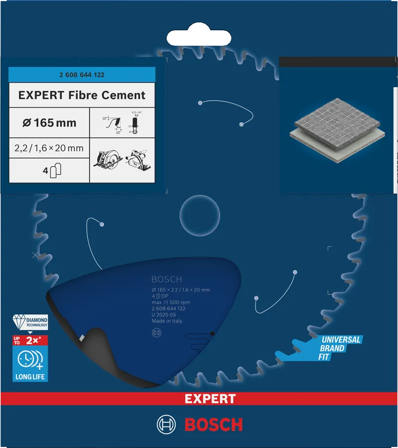 BoschEXPERT 纤维水泥圆锯片 165 毫米。
